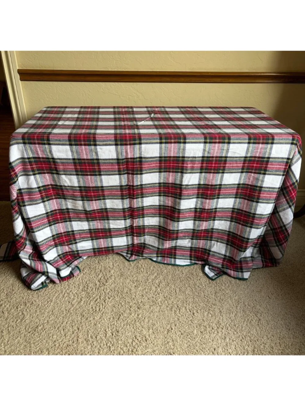 Williams Sonoma Marth Stewart Tartan Plaid Linen Cotton Table Cloth 70